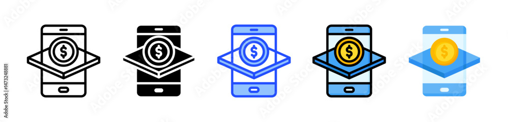 Poster augmented reality icon collection with multiple styles