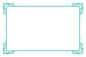 Elements of ornate vintage frames. Border light green on white classic calligraphy swirls motifs. Design print for greeting cards, wedding invitations, restaurant menu, royal certificates. Set 125