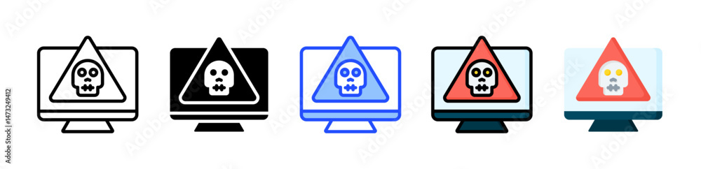 Poster cybercrime icon collection with multiple styles