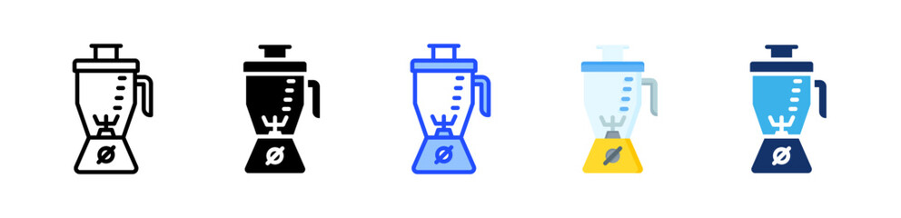 Food Processor Icon Collection With Multiple Styles