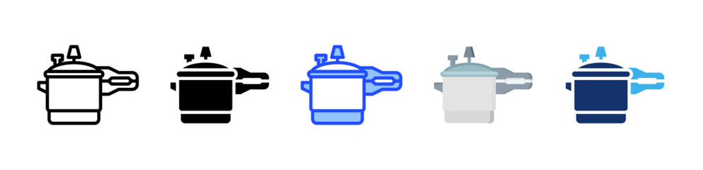 Pressure Cooker Icon Collection With Multiple Styles