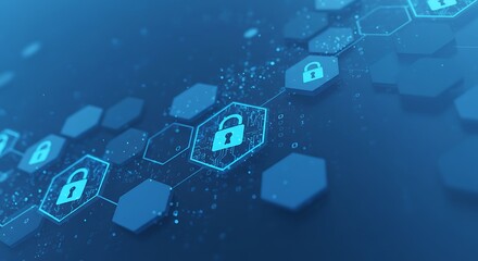 Cybersecurity network digital data protection and lock technology security system abstract concept