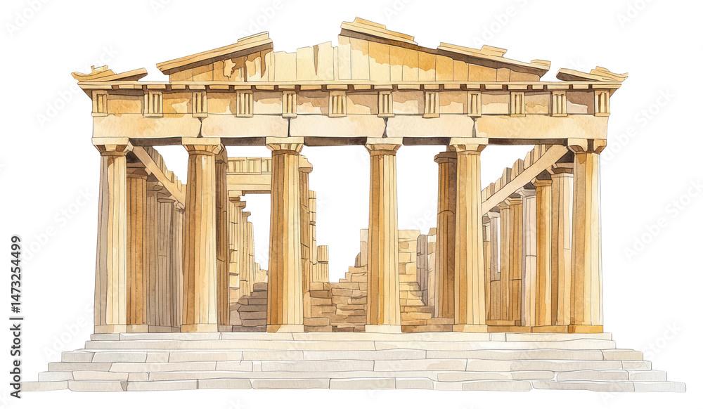 Poster png acropolis of athens architecture columns temple.