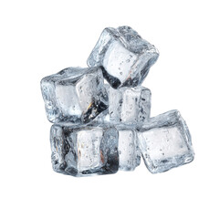 Crystal clear ice cubes stacked on refreshing cold drink wet cool life on transparent background