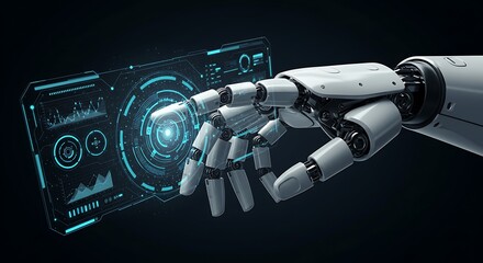 Robot hand interface technology futuristic ai artificial intelligence automation data analytics design