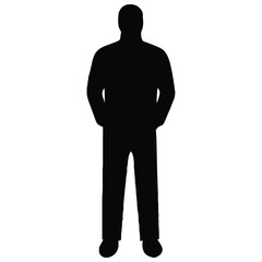 Obraz premium Realistic Photo of Man Standing with Hands in Pockets – Back View, Casual Urban Style, Soft Lighting, Blurred Background