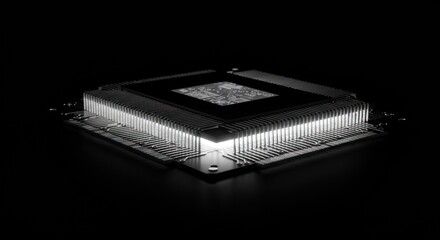 Central Processing Unit on Dark Background