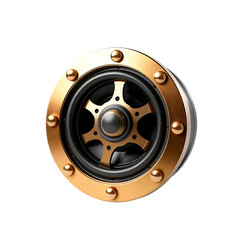Obraz premium Gold and Black Wheel Rim with Rivets