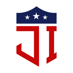 Patriotic JI Logo Design. Letter JI Patriotic American Logo Design for Political Campaign and any USA Event.