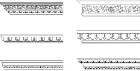 vector illustration sketch drawing design cornice neoclassical style decor  © ibu