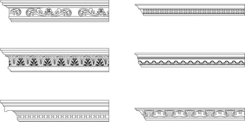 vector illustration sketch drawing design cornice neoclassical style decor  © ibu