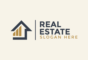 Arrow Up and House for Growth Building Property Business Logo Design Element