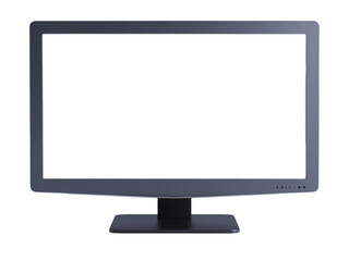 Modern Dark Gray Computer Monitor Isolated on Black Background