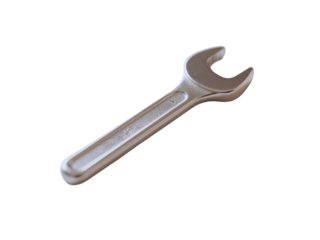 Single Open End Wrench Isolated on Black Background