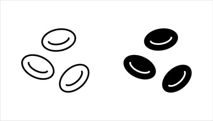 Hematology line icon set. Blood cells, Pictogram for web design, vector illustration on white background