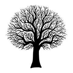 Obraz premium Black Tree Silhouette Vector Graphic