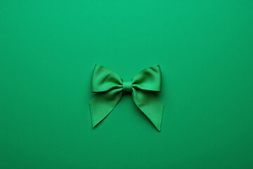 green ribbon on a green background