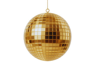 Fototapeta premium Gold Disco Ball Hanging Ornament Party Decoration