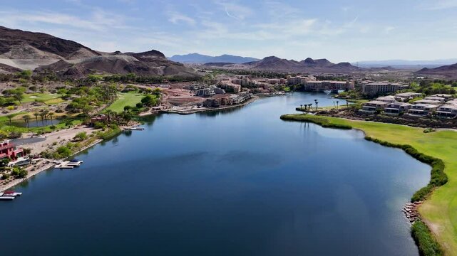 Lake Las Vegas Drone Video Aerial Nevada 