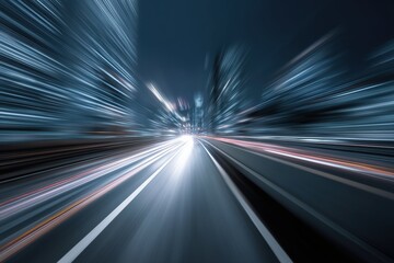 Urban Street Scene With Vivid Lights