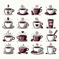 Obraz premium coffee cup vector illustration white background