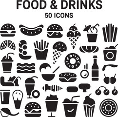 “Kitchen & Food Icon Bundle | Cooking SVG, Utensil Clipart, Flat Kitchen Vectors for Logos, Menus & Crafts”