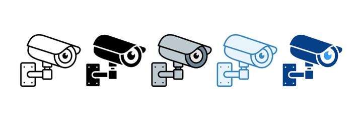 Security Camera Icon Set Multiple Style Collection