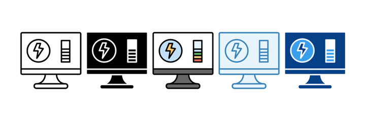 Energy Monitoring Icon Set Multiple Style Collection