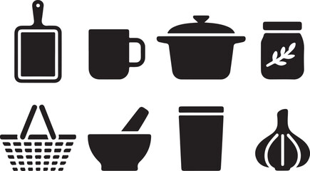 “Kitchen & Food Icon Bundle | Cooking SVG, Utensil Clipart, Flat Kitchen Vectors for Logos, Menus & Crafts”