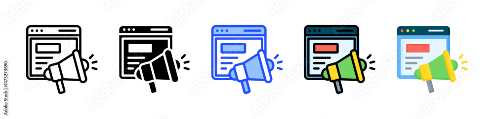 Poster web marketing icon collection with multiple styles