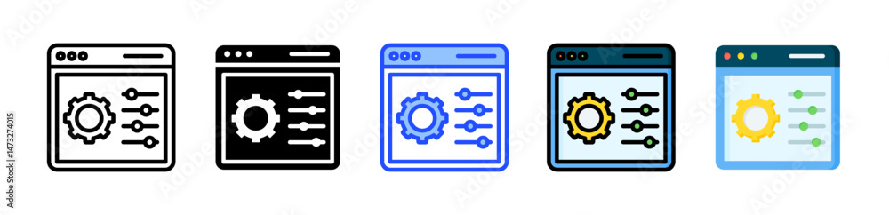 Poster option icon collection with multiple styles