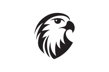 simple and unobtrusive  Falcon head vector silhouette illustration isolated in white background