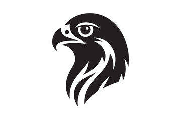 Fototapeta premium simple and unobtrusive Falcon head vector silhouette illustration isolated in white background