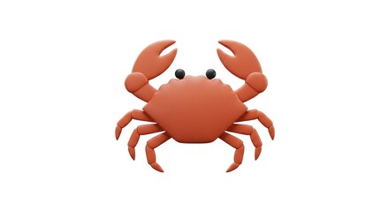 Isolated Cartoon Crab Illustration