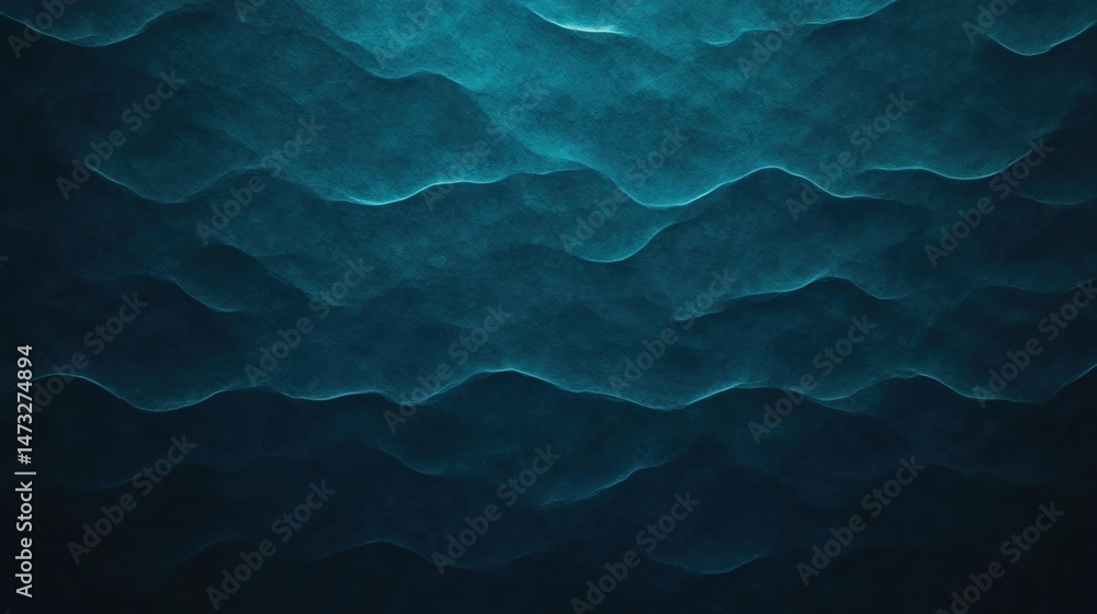 Poster abstract textured waves in deep blue tones create a layered, ocean-inspired background with a soothi