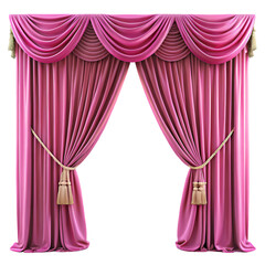 Elegant Pink Curtains Luxury Drapes for Your Home isolated on transparent background