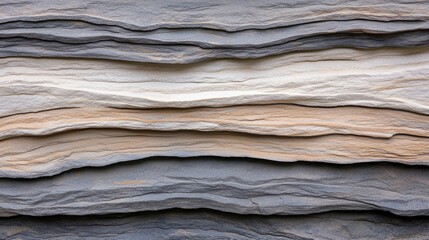 Layered sedimentary rock with varied textures and natural earth tones, showcasing geological strata and erosion patterns.