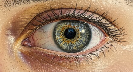 Fototapeta premium Eye Macro View Showing Human Eye Detail