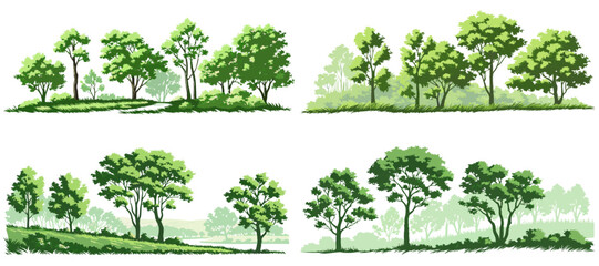 Green Serenity: Nature Tree Landscape Collection"