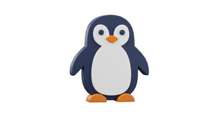 Fototapeta premium Penguin Simple Cartoon Standing
