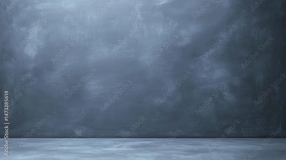 Poster a plain, empty gray surface and wall, resembling a chalkboard or studio background with subtle textu