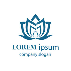 Elegant and beautiful blooming flower logo illustration