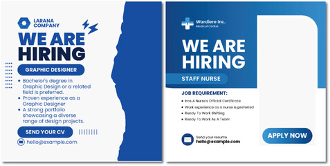 Graphic Designer and Staff Nurse Hiring Announcement Poster Design