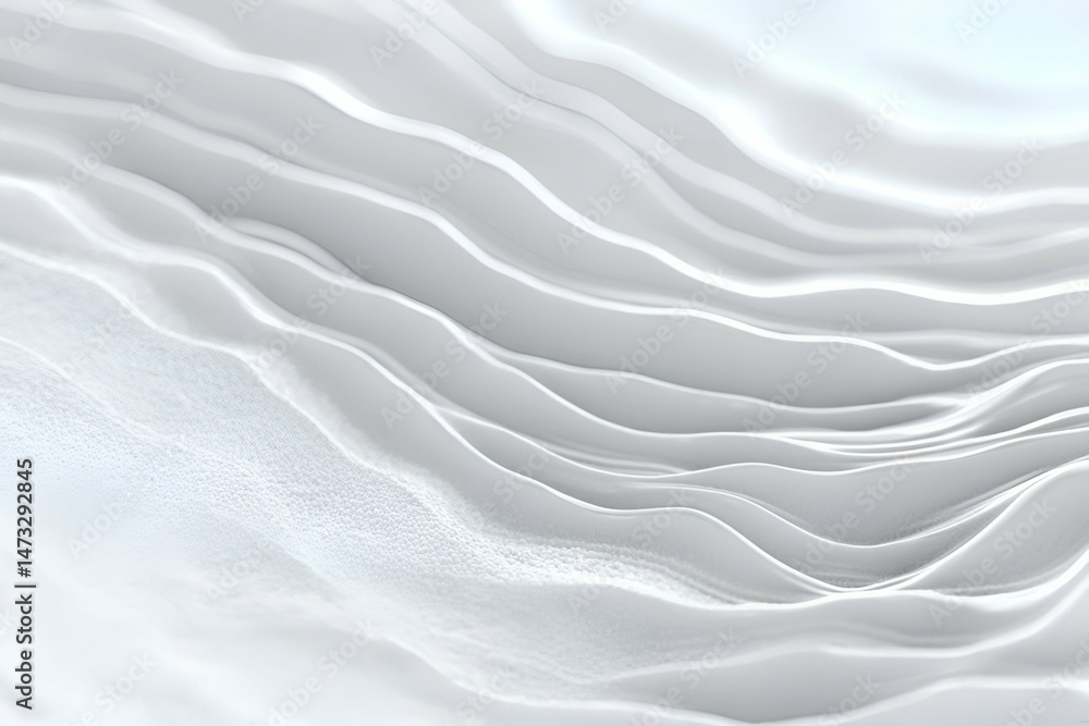 Poster close-up view of gently flowing white fabric, showcasing elegant layers and textures, perfect for ba