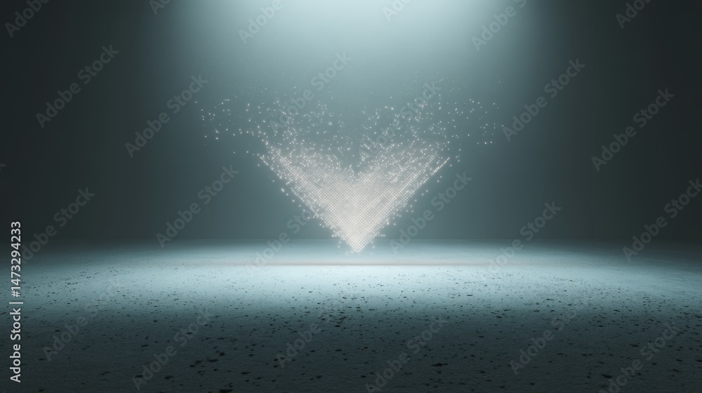 Poster glowing digital arrow stretching into centered space with effects