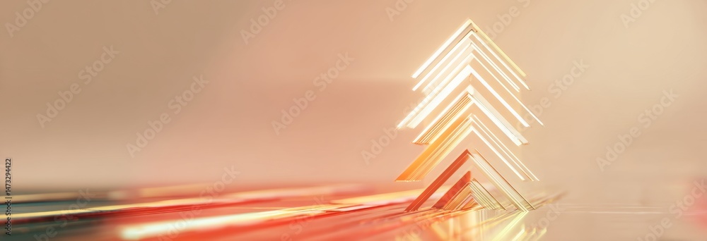 Poster digital abstract arrow design standing tall in soft ambient light