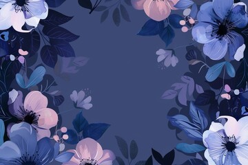 Vector digital wedding invitation with floral illustration premium vector