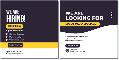 Obraz premium Now Hiring! Join Our Team or Become a Social Media Specialist Today