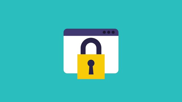 Secure website with padlock symbol