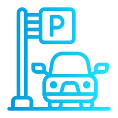 icon parking area with style gradient